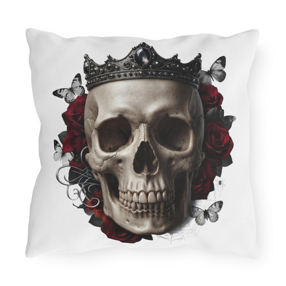 Haunting Adeline White Skull Pillow