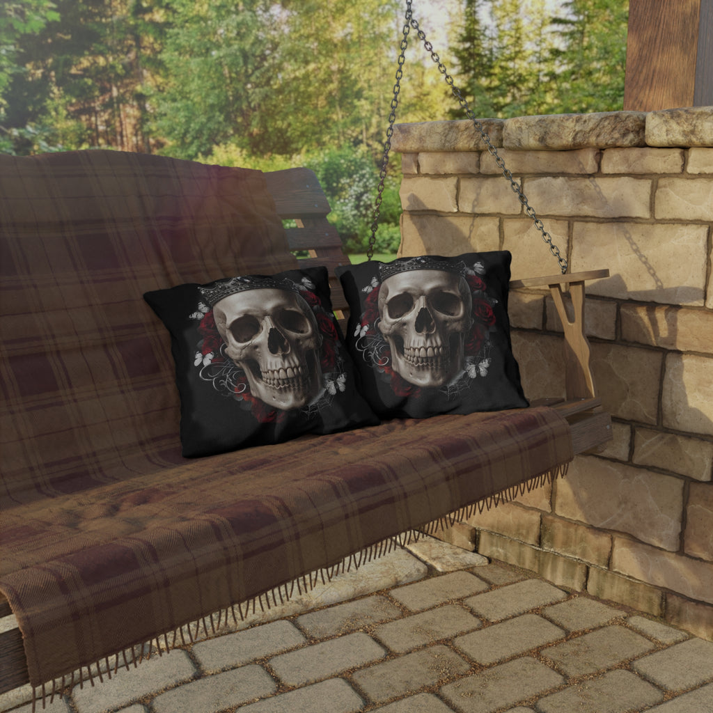 Haunting Adeline Black Skull Pillow