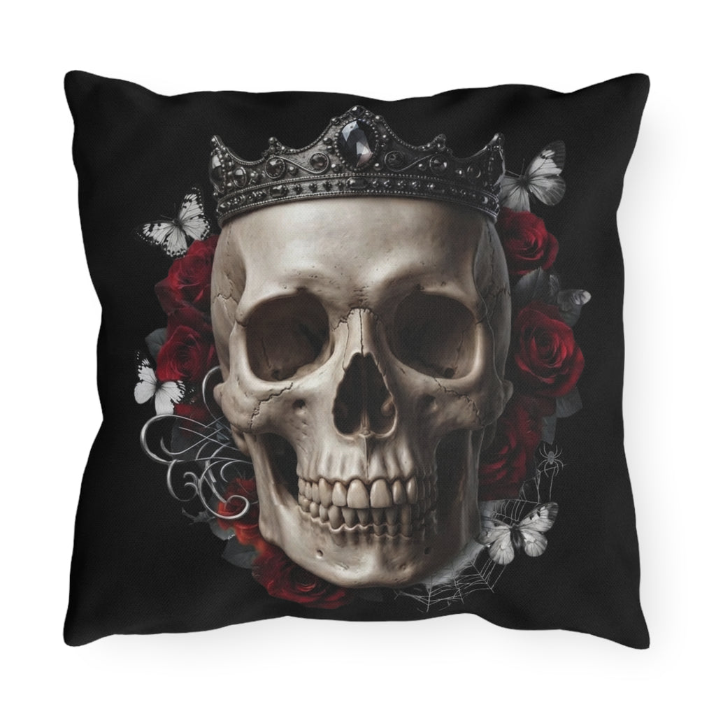 Haunting Adeline Black Skull Pillow