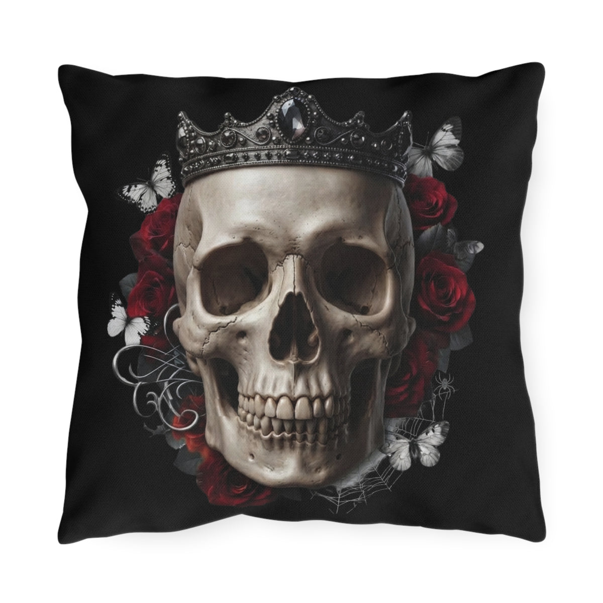 Haunting Adeline Black Skull Pillow
