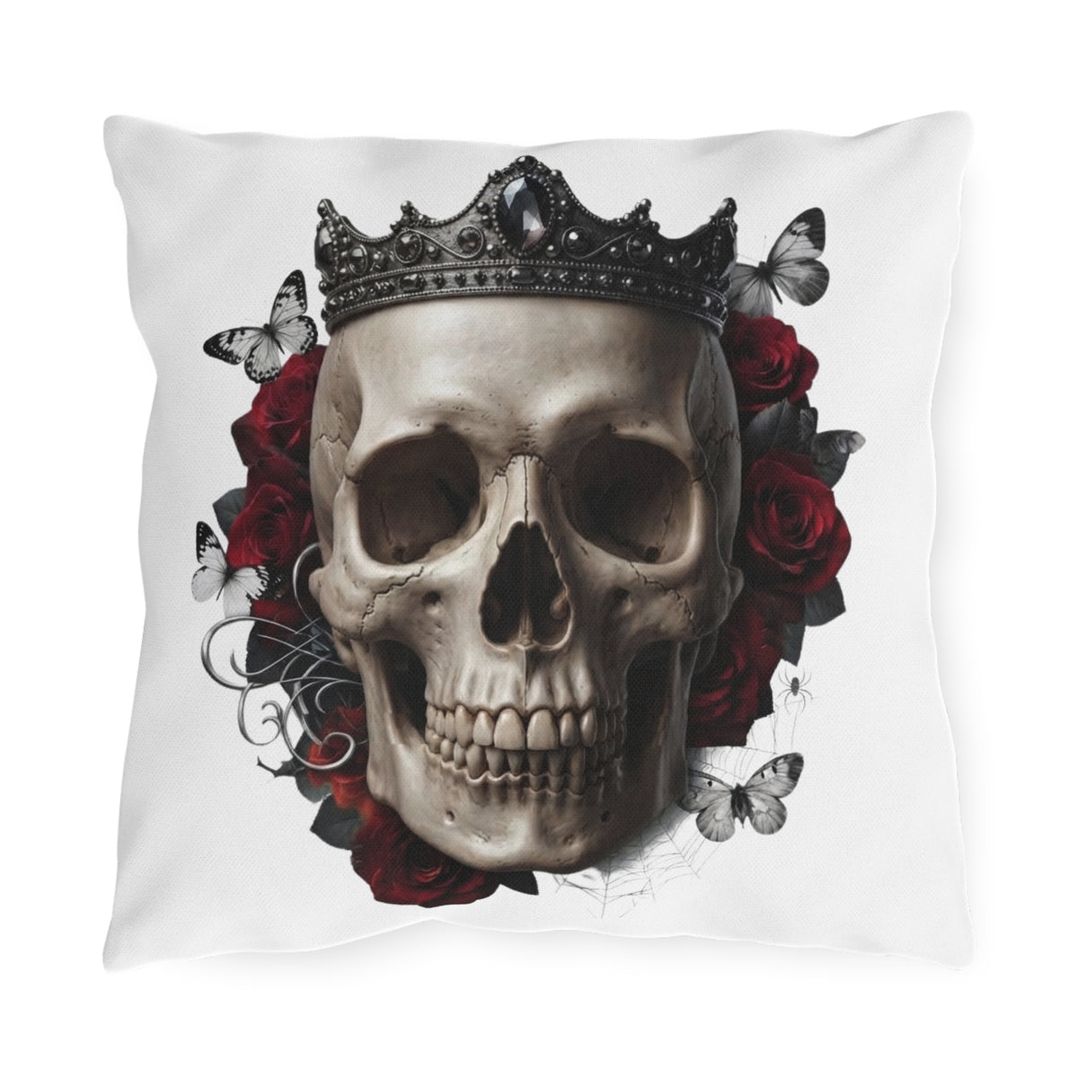 Haunting Adeline White Skull Pillow