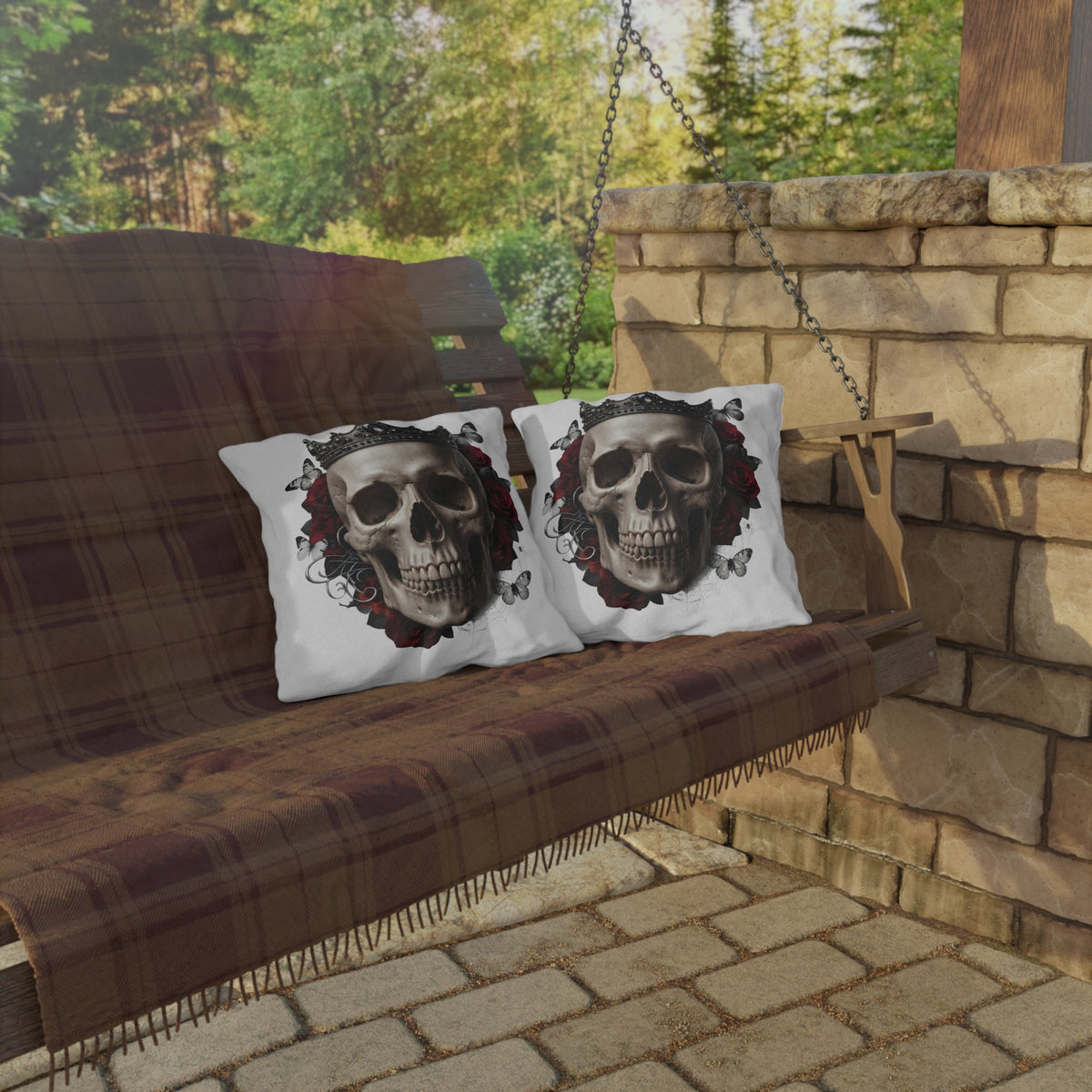 Haunting Adeline White Skull Pillow